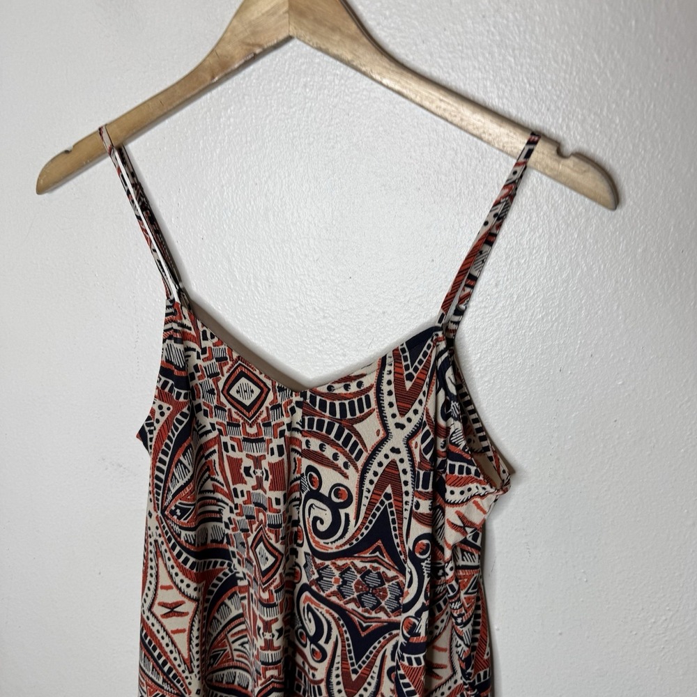 New Collective Concepts Donnie Graphic Print Blouse Tank Top Orange Womens Large - Picture 2 of 8